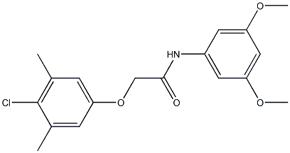 2-(4-chloro-3,5-dimethylphenoxy)-N-(3,5-dimethoxyphenyl)acetamide 结构式