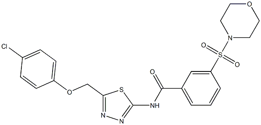 N-{5-[(4-chlorophenoxy)methyl]-1,3,4-thiadiazol-2-yl}-3-(4-morpholinylsulfonyl)benzamide 结构式