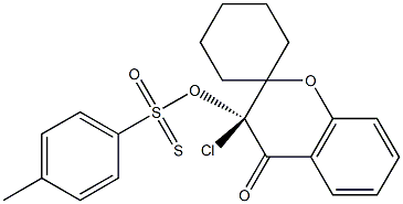 S-[3-chloro-4-oxo-3,4-dihydrospiro(2H-chromene-2,1'-cyclohexane)-3-yl] 4-methylbenzenesulfonothioate 结构式