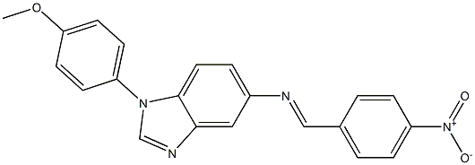 5-({4-nitrobenzylidene}amino)-1-(4-methoxyphenyl)-1H-benzimidazole 结构式