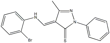 4-[(2-bromoanilino)methylene]-5-methyl-2-phenyl-2,4-dihydro-3H-pyrazole-3-thione 结构式