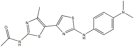 N-[2-(4-Dimethylamino-phenylamino)-4'-methyl-[4,5']bithiazolyl-2'-yl]-acetamide 结构式