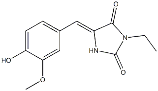 3-ethyl-5-(4-hydroxy-3-methoxybenzylidene)-2,4-imidazolidinedione 结构式