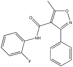 N-(2-fluorophenyl)-5-methyl-3-phenyl-4-isoxazolecarboxamide 结构式