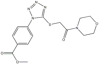 methyl 4-(5-{[2-(4-morpholinyl)-2-oxoethyl]sulfanyl}-1H-tetraazol-1-yl)benzoate 结构式