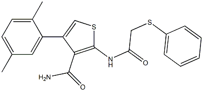 4-(2,5-dimethylphenyl)-2-{[(phenylsulfanyl)acetyl]amino}-3-thiophenecarboxamide 结构式