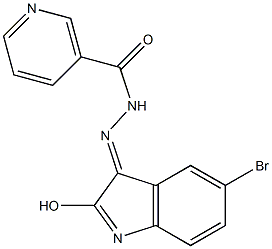 N'-(5-bromo-2-hydroxy-3H-indol-3-ylidene)nicotinohydrazide 结构式