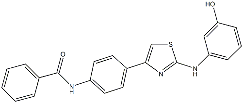 N-{4-[2-(3-hydroxyanilino)-1,3-thiazol-4-yl]phenyl}benzamide 结构式