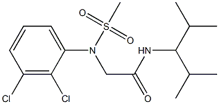 2-[2,3-dichloro(methylsulfonyl)anilino]-N-(1-isopropyl-2-methylpropyl)acetamide 结构式