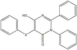 6-hydroxy-2,3-diphenyl-5-(phenylsulfanyl)-4(3H)-pyrimidinone 结构式