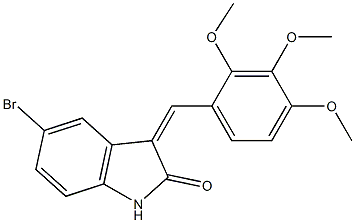 5-bromo-3-(2,3,4-trimethoxybenzylidene)-1,3-dihydro-2H-indol-2-one 结构式