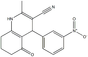 4-{3-nitrophenyl}-2-methyl-5-oxo-1,4,5,6,7,8-hexahydro-3-quinolinecarbonitrile 结构式