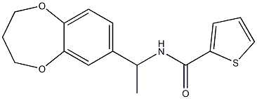 N-[1-(3,4-dihydro-2H-1,5-benzodioxepin-7-yl)ethyl]-2-thiophenecarboxamide 结构式