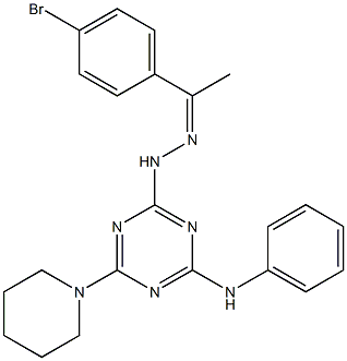 1-(4-bromophenyl)ethanone [4-anilino-6-(1-piperidinyl)-1,3,5-triazin-2-yl]hydrazone 结构式