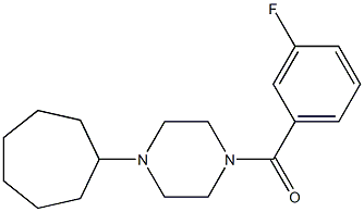1-cycloheptyl-4-(3-fluorobenzoyl)piperazine 结构式