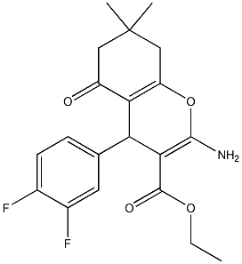 ethyl 2-amino-4-(3,4-difluorophenyl)-7,7-dimethyl-5-oxo-5,6,7,8-tetrahydro-4H-chromene-3-carboxylate 结构式