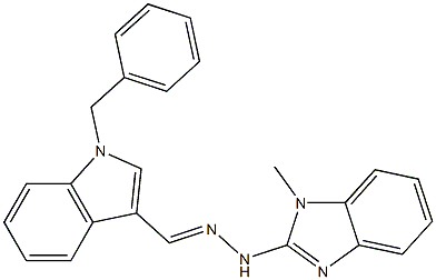 1-benzyl-1H-indole-3-carbaldehyde (1-methyl-1H-benzimidazol-2-yl)hydrazone 结构式