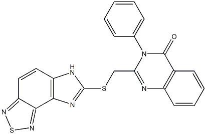 2-[(6H-imidazo[4,5-e][2,1,3]benzothiadiazol-7-ylsulfanyl)methyl]-3-phenyl-4(3H)-quinazolinone 结构式