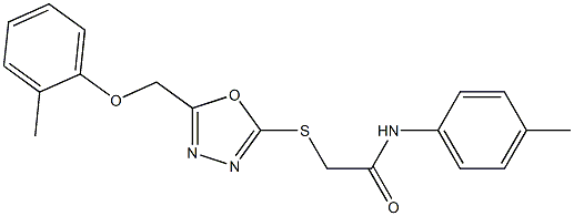 2-({5-[(2-methylphenoxy)methyl]-1,3,4-oxadiazol-2-yl}sulfanyl)-N-(4-methylphenyl)acetamide 结构式