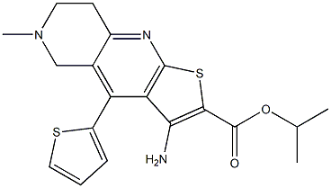 isopropyl 3-amino-6-methyl-4-thien-2-yl-5,6,7,8-tetrahydrothieno[2,3-b][1,6]naphthyridine-2-carboxylate 结构式