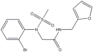 2-[2-bromo(methylsulfonyl)anilino]-N-(2-furylmethyl)acetamide 结构式