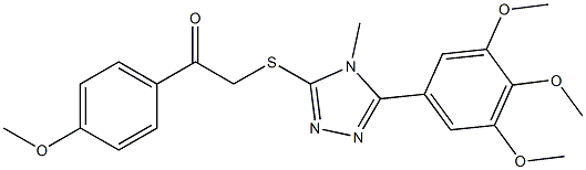 1-(4-methoxyphenyl)-2-{[4-methyl-5-(3,4,5-trimethoxyphenyl)-4H-1,2,4-triazol-3-yl]sulfanyl}ethanone 结构式