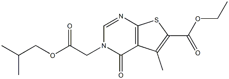 ethyl 3-(2-isobutoxy-2-oxoethyl)-5-methyl-4-oxo-3,4-dihydrothieno[2,3-d]pyrimidine-6-carboxylate 结构式