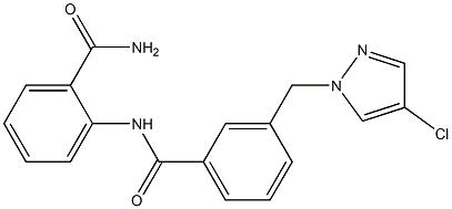 2-({3-[(4-chloro-1H-pyrazol-1-yl)methyl]benzoyl}amino)benzamide 结构式