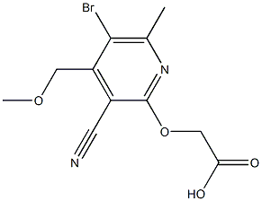 {[5-bromo-3-cyano-4-(methoxymethyl)-6-methyl-2-pyridinyl]oxy}acetic acid 结构式