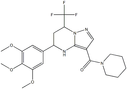 3-(1-piperidinylcarbonyl)-7-(trifluoromethyl)-5-(3,4,5-trimethoxyphenyl)-4,5,6,7-tetrahydropyrazolo[1,5-a]pyrimidine 结构式
