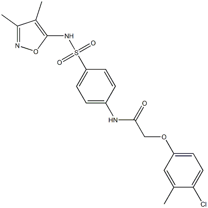2-(4-chloro-3-methylphenoxy)-N-(4-{[(3,4-dimethyl-5-isoxazolyl)amino]sulfonyl}phenyl)acetamide 结构式