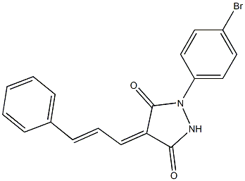 1-(4-bromophenyl)-4-(3-phenyl-2-propenylidene)-3,5-pyrazolidinedione 结构式