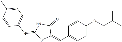 5-(4-isobutoxybenzylidene)-2-[(4-methylphenyl)imino]-1,3-thiazolidin-4-one 结构式