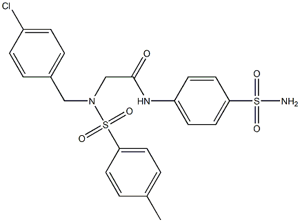 N-[4-(aminosulfonyl)phenyl]-2-{(4-chlorobenzyl)[(4-methylphenyl)sulfonyl]amino}acetamide 结构式