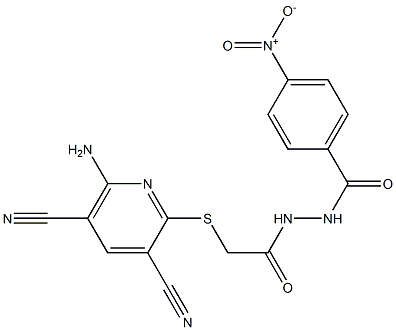 2-[(6-amino-3,5-dicyano-2-pyridinyl)sulfanyl]-N'-{4-nitrobenzoyl}acetohydrazide 结构式