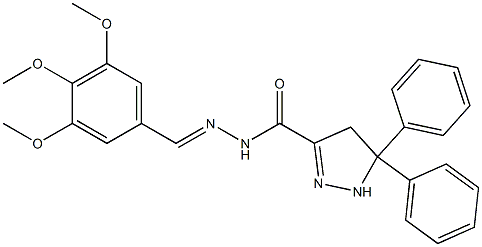 5,5-diphenyl-N'-(3,4,5-trimethoxybenzylidene)-4,5-dihydro-1H-pyrazole-3-carbohydrazide 结构式