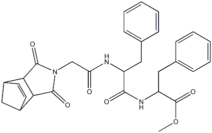 methyl 2-[(2-{[(3,5-dioxo-4-azatricyclo[5.2.1.0~2,6~]dec-8-en-4-yl)acetyl]amino}-3-phenylpropanoyl)amino]-3-phenylpropanoate 结构式