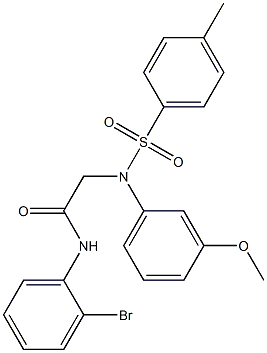 N-(2-bromophenyl)-2-{3-methoxy[(4-methylphenyl)sulfonyl]anilino}acetamide 结构式