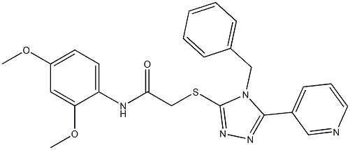 2-{[4-benzyl-5-(3-pyridinyl)-4H-1,2,4-triazol-3-yl]sulfanyl}-N-(2,4-dimethoxyphenyl)acetamide 结构式
