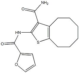 N-[3-(aminocarbonyl)-4,5,6,7,8,9-hexahydrocycloocta[b]thien-2-yl]-2-furamide 结构式