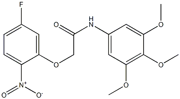 2-{5-fluoro-2-nitrophenoxy}-N-(3,4,5-trimethoxyphenyl)acetamide 结构式