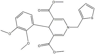 dimethyl 4-(2,3-dimethoxyphenyl)-1-(thien-2-ylmethyl)-1,4-dihydropyridine-3,5-dicarboxylate 结构式