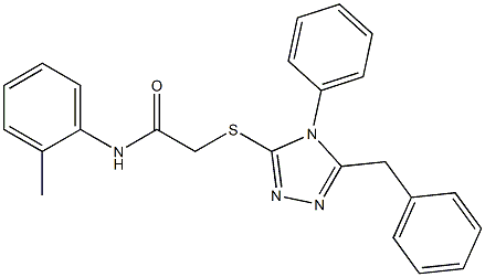2-[(5-benzyl-4-phenyl-4H-1,2,4-triazol-3-yl)sulfanyl]-N-(2-methylphenyl)acetamide 结构式