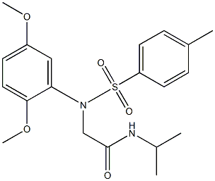 2-{2,5-dimethoxy[(4-methylphenyl)sulfonyl]anilino}-N-isopropylacetamide 结构式