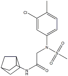 N-bicyclo[2.2.1]hept-2-yl-2-[3-chloro-4-methyl(methylsulfonyl)anilino]acetamide 结构式