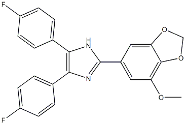 4,5-bis(4-fluorophenyl)-2-(7-methoxy-1,3-benzodioxol-5-yl)-1H-imidazole 结构式