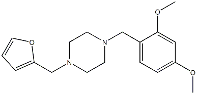 1-(2,4-dimethoxybenzyl)-4-(2-furylmethyl)piperazine 结构式