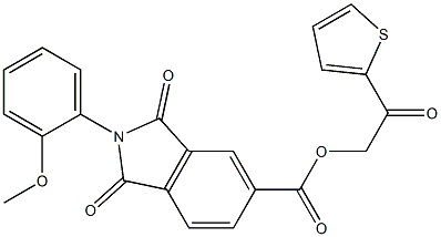 2-oxo-2-(2-thienyl)ethyl 2-(2-methoxyphenyl)-1,3-dioxo-5-isoindolinecarboxylate 结构式