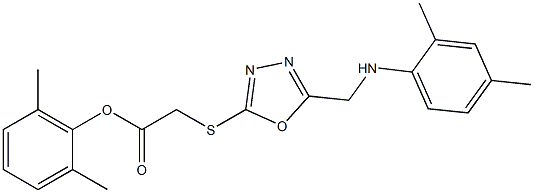 2,6-dimethylphenyl [(5-{[(2,4-dimethylphenyl)amino]methyl}-1,3,4-oxadiazol-2-yl)sulfanyl]acetate 结构式