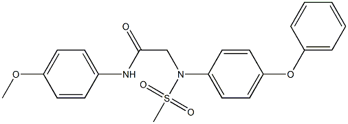 N-(4-methoxyphenyl)-2-[(methylsulfonyl)-4-phenoxyanilino]acetamide 结构式